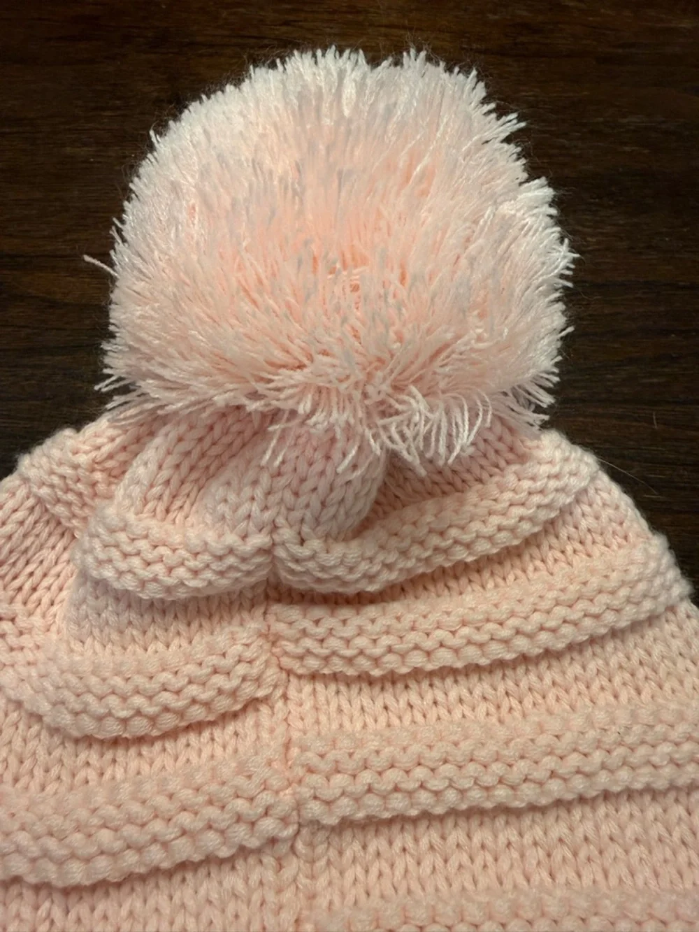 C.C Women's Exclusive Knitted Pink Cable Knit Knitted Hat Beanie with LG Pom Pom